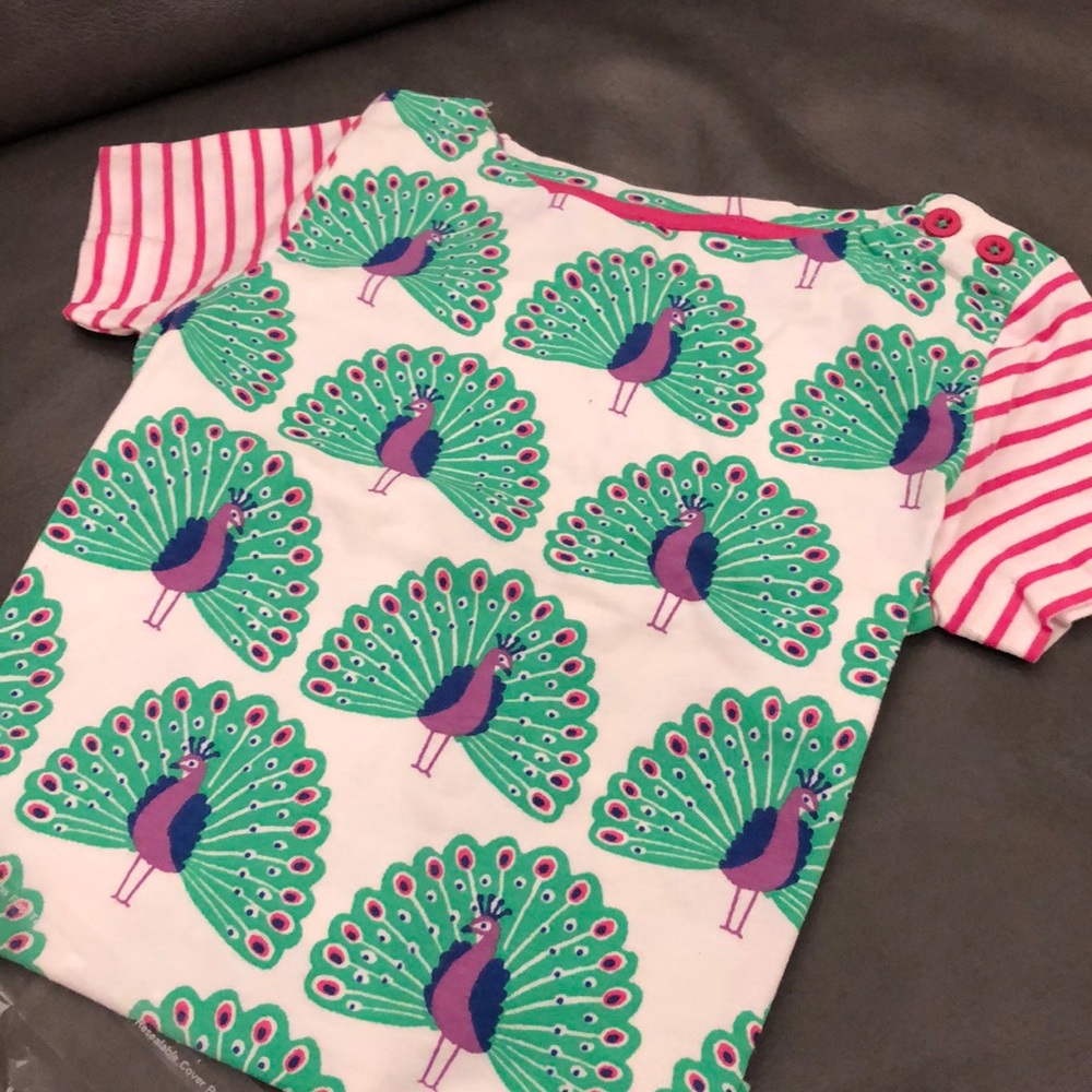 NWT Mini Boden Peacock T Shirt